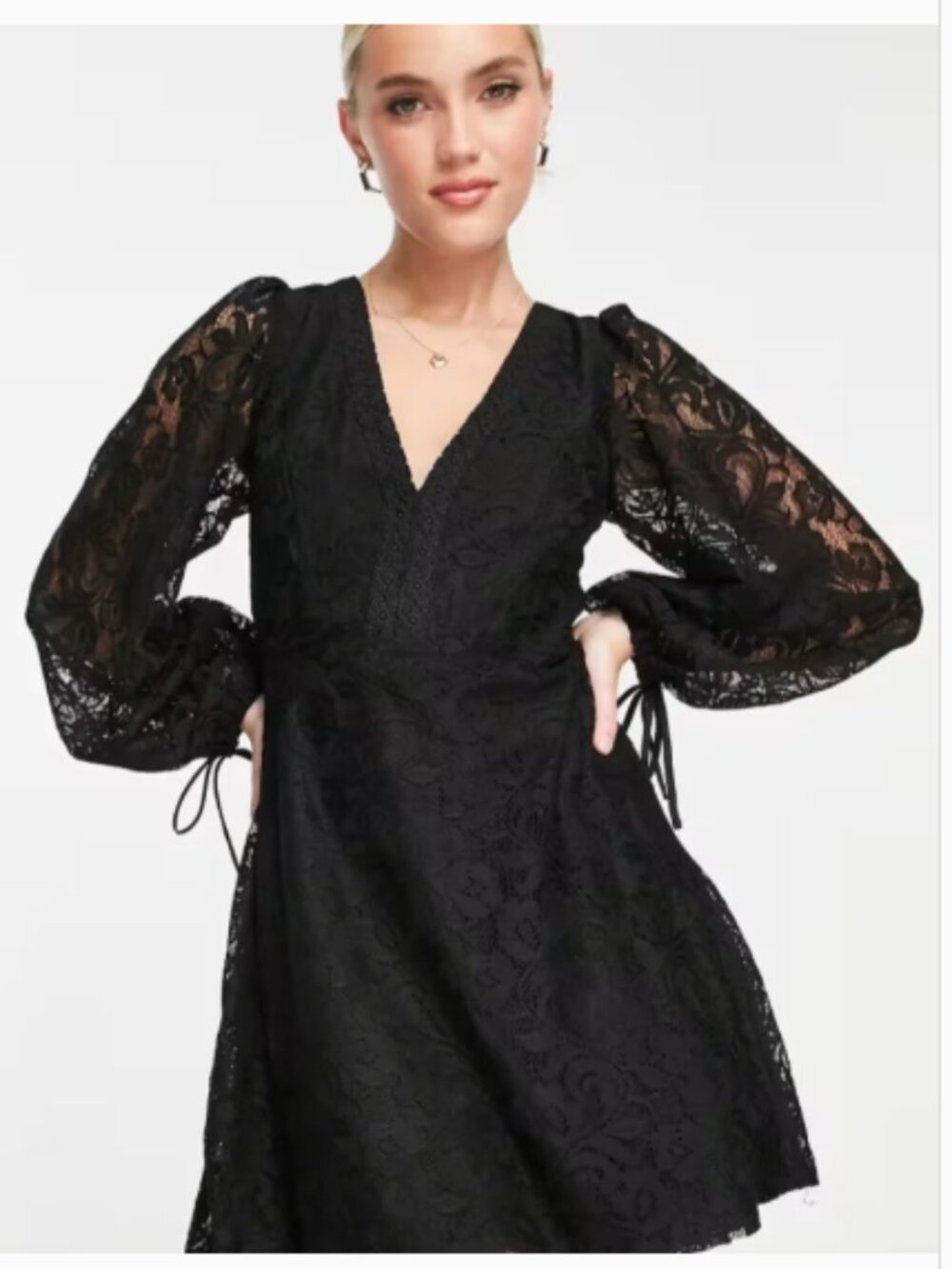 "Love Triangle" Gothic Open Back Black Lace Dress UK 16/US 12 Sizing